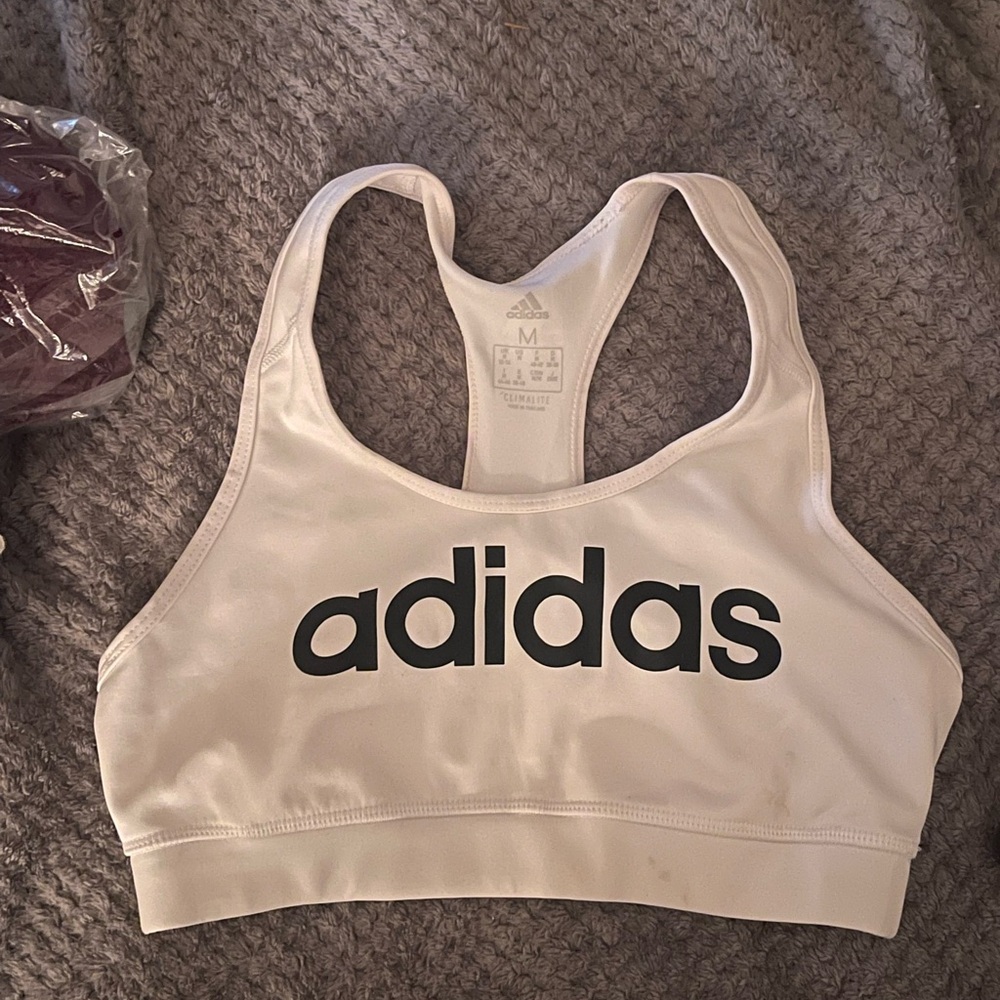 Adidas White Climalite Medium Sports Top